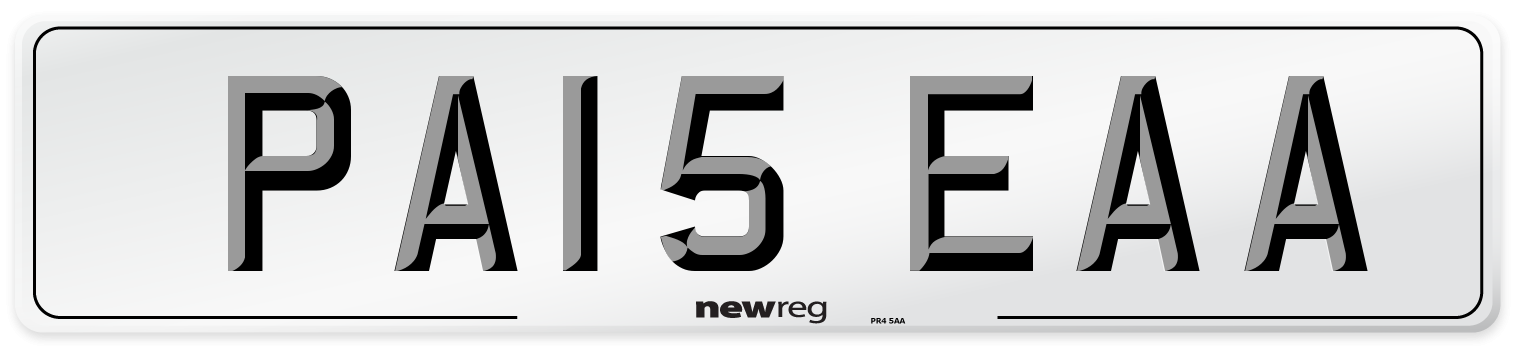 PA15 EAA Number Plate from New Reg